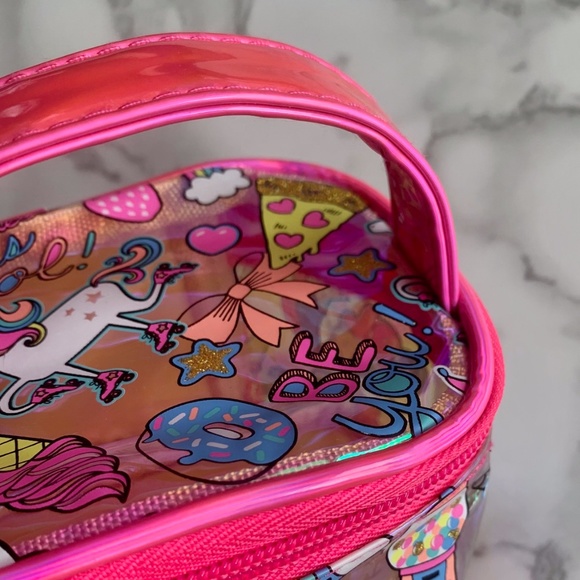 3/$45 ⭐️ Pink Iridescent Unicorn and Colourful Graphics Bag/Purse with handle - Picture 3 of 10